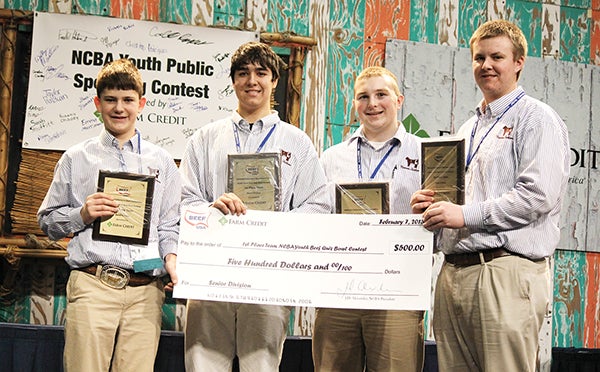 NCBA Champion Quiz Bowl Team, from left: John Morrison, Belle Plaine; Cole Herrera, Cologne; Connor Bollum, Austin; and Tyler Pierson, Watertown. Photo submitted