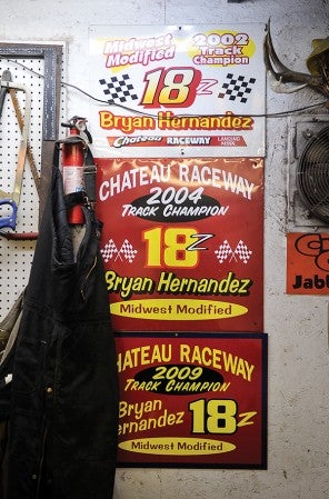 Over the years, Bryan Hernandez has been running presence at area tracks, especially Chateau Raceway in Lansing where he has won three track championships.
