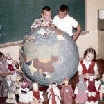 Students in Edith Morey's class put together a paper machet globe and international-styled dolls.