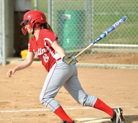 Austin's Kallie Hart bats during the third inning Tuesday night against Rochester Mayo at Todd Park.