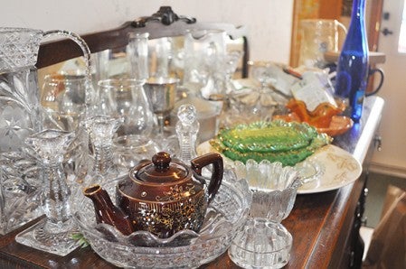A variety of glassware and dishes will be included with the late Carol Landgraf's estate sale.