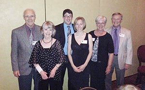 New officers elected at the June Cotillion Dinner Dance. 2013-2014 officers: secretary Gordie and Ruthie White, vice president Adam and Rachel Stange, president John and Marge Murach. Treasurer Sue Radloff was not pictured. Photo provided 