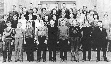 The sophomore class takes a photo at St. Augustine's High School in 1930. Photo provided