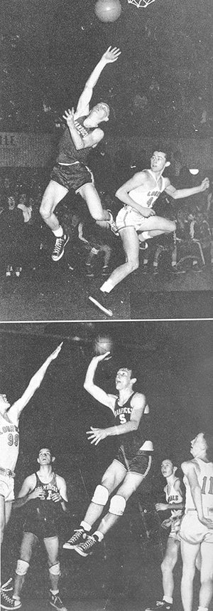 Pacelli basketball players are shown in the 1949 year book. Photo provided