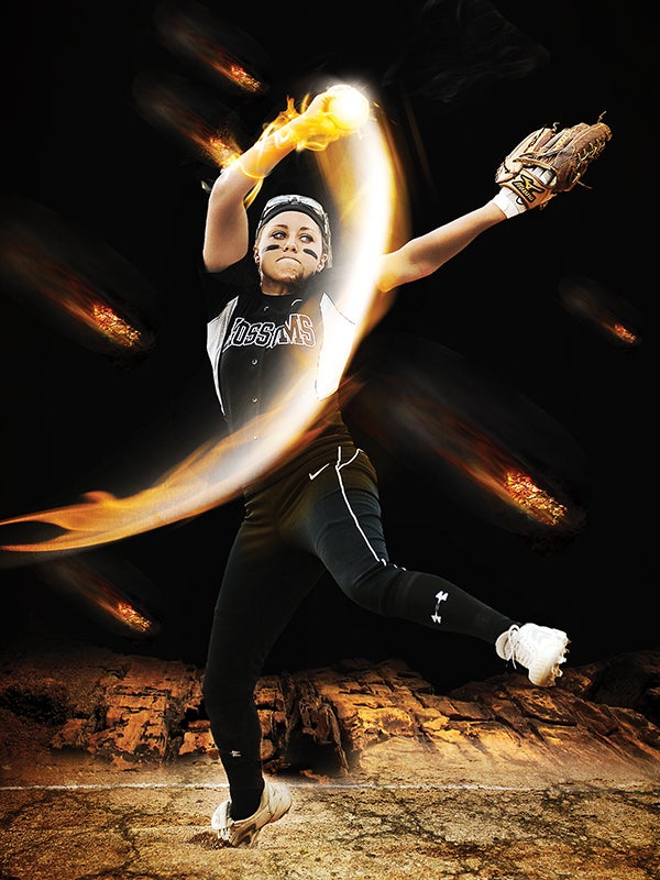 Shelbi Swenson, pitcher, Blooming Prairie. Illustration by Eric Johnson/photodesk@austindailyherald.com