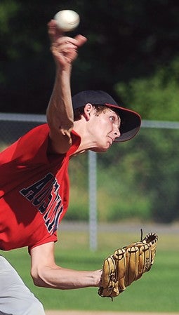 Austin pitcher Jake Reinartz delivers in the top of the first inning Wednesday at Marcusen Park.
