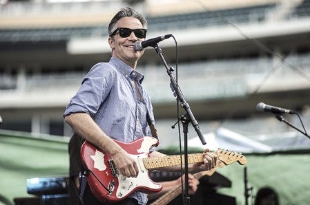 Martin Zellar as he sings the open song in the Gear Daddies' performance at the Skyline Music Festival at Target Field in Minneapolis.