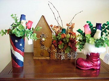 Wooden rose arrangements are again for sale at Sterling State Bank in Austin and Lyle through Nov. 8. As in past years, half of the sales from these arrangements will go to the Lyle Area Cancer Auction fundraiser held in January. -- Photo provided