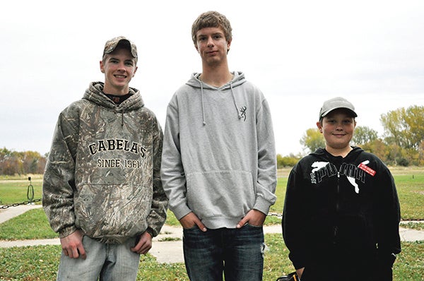 From left: Austin’s John Ferris, Jacob Browning and Seth Gerber have all had big fall seasons with the Packer trap shooting team. -- Rocky Hulne/sports@austindailyherald.com