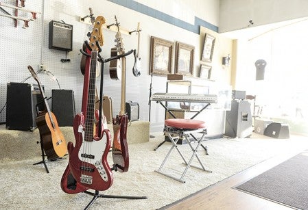 Due to co-owner Kim Johnson's background in music, The Downtown Pawn Shop features a good array of instruments for sale. Eric Johnson/photodesk@austindailyherald.com
