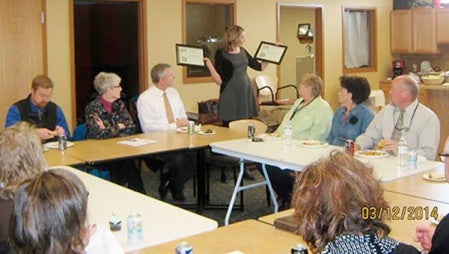 Several local officials attended a lunch event held to show appreciation for the Mower County judges, who have shared their time and talents for the Mower County Coordinated Response to Domestic Violence, and both have been key players in the development and implementation of the Seibel Center, which is run by the Parenting Resource Center. Photos provided