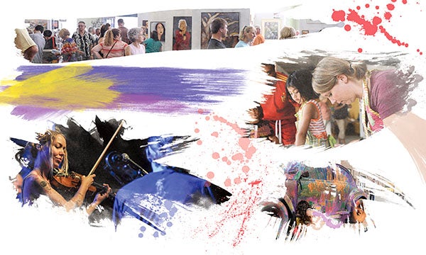 Above are a few of the events visitors to the Austin ArtWorks Festival took part in last year. The Festival plans even more events for 2014.  Illustration by Eric Johnson