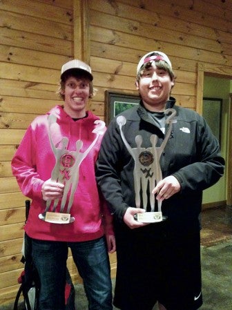Austin grads Austin May, left, and Jordan Castro recently took second in the  the Advanced Category at the Pro Disc Golf Association World Doubles Tournament at Mount Vernon, Tex. recently. -- Photo Provided