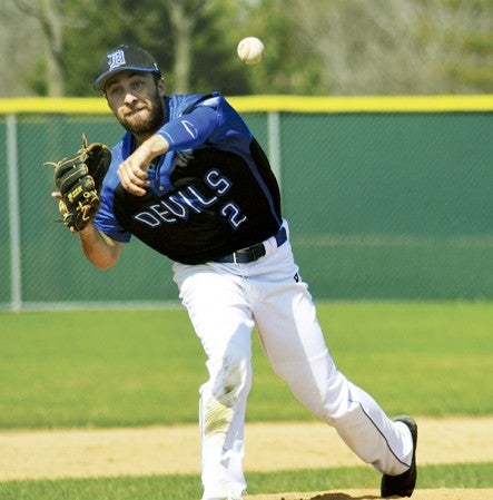 Riverland pitcher Adam Sellner fires a pitch in game one of a doubleheader against St. Coud at the Riverland baseball complex Monday. -- Rocky Hulne/sports@austindailyherald.com