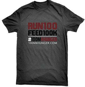 Kelly Nesvold and his 100M4HUNGER supporters will be selling this T-shirts during Freedom Fest and over the coming months.  Photo provided by Kelly Nesvold 
