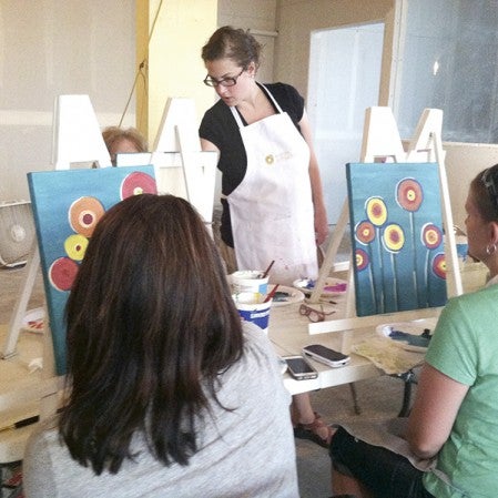 One of the painting classes that was held at the ArtWorks Center. Photo provided