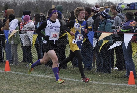 Gabe Tempel of Hayfield runs in the Class A state cross country meet in Northfield Saturday. -- Rocky Hulne/sports@austindailyherald.com