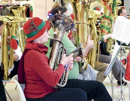 Dana Woeste plays her double-belled, 1908 euphonium at TubaChristmas.