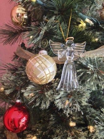 The glass angel on the tree is the ornament each family received at Mayer Funeral Home’s Service of Remembrance.   Photo provided