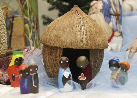 As this unusual crèche shows, these settings of Jesus’ birth tell the Christmas story no matter the language or country. Hazel Senske loaned this set and several others to First Lutheran Church for a special display during Advent. Cathy Hay/Albert Lea Tribune