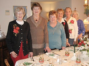 The Red Cedar Chapter of the Daughters of the American Revolution recently held their Christmas Part. From left: Judith Brown, Alice Anderson, Marilyn Prenosil, Sharon Brown, Terry Donovan, Sybil Pickett.  Photo provided