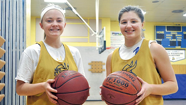 Hayfield seniors Jo Bungum, left, and Bhrett Zahnle, right, have provided the bulk of the leadership for a young Vikings team. Rocky Hulne/sports@austindailyherald.com