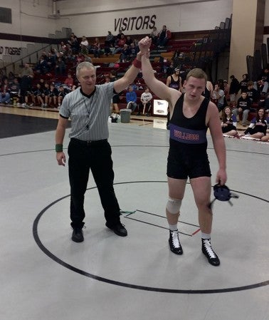 GMLOK's Wyatt Richardson picked up his 100th career win in a wrestling tournament in Springfield Saturday. -- Photo Provided