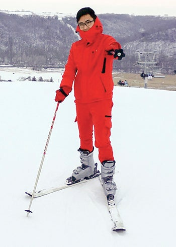 Exchange student Johnson experienced skiing for the first time when he came to the United States. He had never experienced snow first hand until coming to America. It has now become an activity he enjoys. -- Photo provided