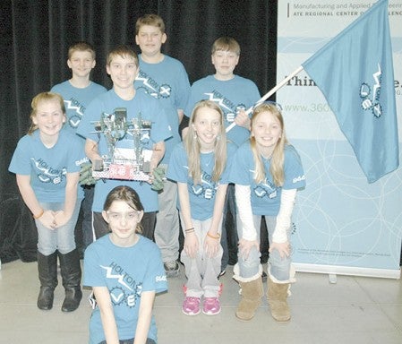  I.J. Holton Engineers Team 8440B received the Design Award. Picture, from left in front row, are: Hannah Stewart; middle row: Madison Retterath, Braedon Johnson, Siri Ansorge, Catrina Herr; back row: Lukas Wolfe, Braedon Greibrok, Ryan Hansen.