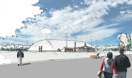Concept drawing of the inflatable dome coming to Art Hass Stadium. Photo provided