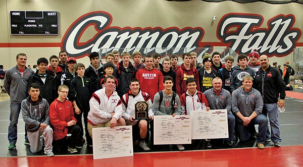 The Austin wrestling team took first place in the Cannon Falls Invite Saturday. -- Rocky Hulne/sports@austindailyherald.com