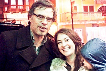 Four Daughters Vineyard and Winery’s Kristin Osborne, right, poses with actor Jemaine Clement at the Sundance Film Festival in Utah. Osborne and other Four Daughters’ representatives served wine at a few festival events.