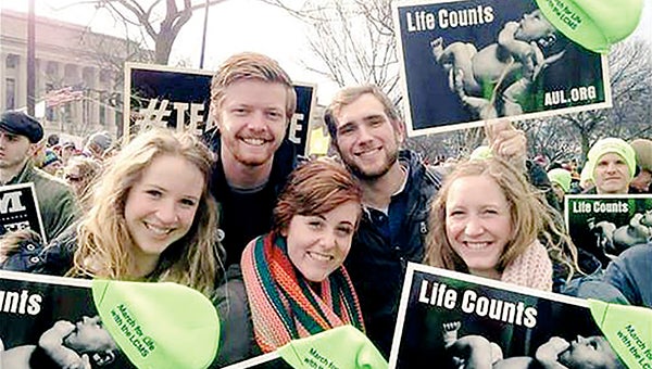 Naomi Kuddes, a senior from Austin, walked alongside four other Concordia University students who attended the March for Life in Washington, D.C -- Photo provided