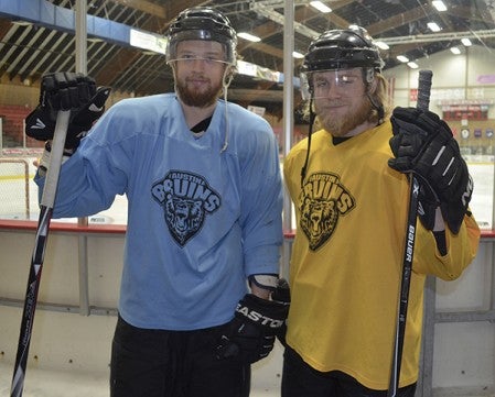 Austin's Trevor Boyd, left, and Alex Pettersson have been key cogs for the Bruins this season. Austin will play for the NAHL championship in Riverside Arena this weekend. Rocky Hulne/sports@austindailyherald.com