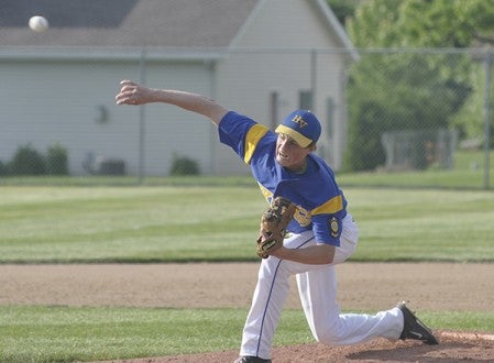 Cam Rutledge pitches for Hayfield in Rochester Tuesday. 