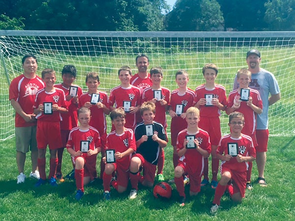 The Austin U11 boys soccer team recently won their division with a record of 11-1 and the team has won three playoff games and earned their way to state. Austin will open state play Monday and Wednesday in Shakopee. Back row (left to right): Coaches Tim Kana, Corey Anderson and Rod Bailey; middle row: Jacob Herrick, Lennyn Reyes, Joe Ewing, Joseph Walker, Kyle Mayer, Austin Pelletier, Jacob Broberg and Caleb Bailey; front row: Reilly Brady, Myles Anderson, Thomas Bailey, Nate Rezny and Aiden Martinez. Photo Provided  