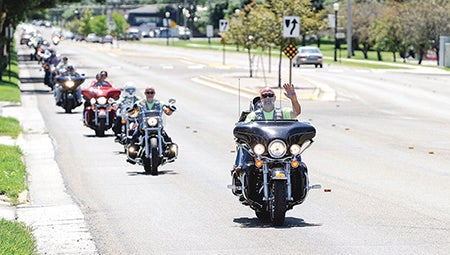 Riders taking part in the American Legion Riders 2015 Legacy Run.