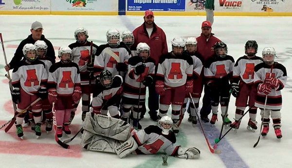 The Austin Squirt B hockey team took fourth place in a recent home tournament in Riverside Arena. Photo Provided