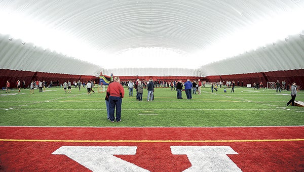 An open house was held for the public Saturday morning for the new dome over Art Hass Stadium. Eric Johnson/photodesk@austindailyherald.com