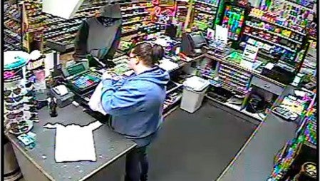Surveillance video shows a suspect robbing Ankeny’s Mini-Mart No. 1. Photo provided