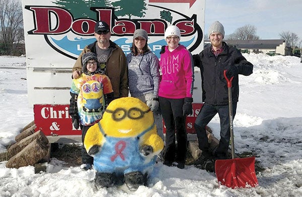 Pictured, from left, are Ayden Evenson, Jay Evenson, Liz Evenson, Abby Evenson and Cory Shuster. 