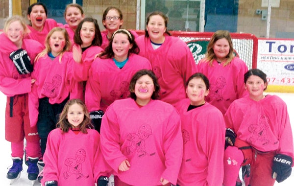The Austin 10U girls wrapped up the last of Austin Youth Hockey Pink Games they beat Red Wing Sunday and raised $1,600 for their jersey auction. AYH raised over $11,000 for the Hormel Institute and Breast Cancer Research. Photo Provided