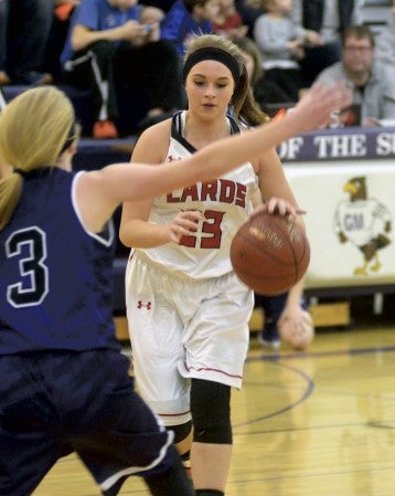 LeRoy-Ostrander’s Ashley Norby handles the ball in GM Saturday. Rocky Hulne/sports@austindailyherald.com