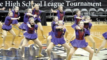 The Packer dancers perform at the Target Center on Saturday. 
