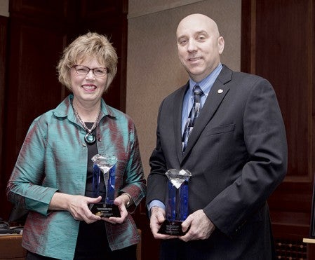 Robert Cima, M.D., and Tonia Lauer were named recipients of the Mayo Clinic Diamond Quality Fellow Lifetime Achievement Award. Photo provided.