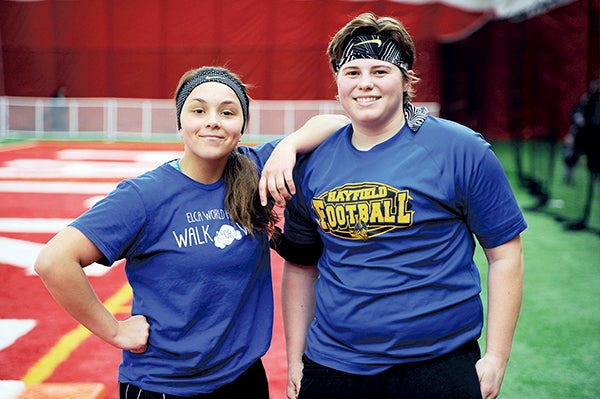 Hayfield pitcher Jackie Sanvick and catcher Grace Mindrup are hoping to lead the Vikings back to the state softball tournament this spring.  Rocky Hulne/sports@austindailyherald.com