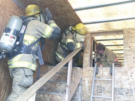Firefighters participate in the Minnesota State Fire/EMS/Rescue School last weekend in Rochester. Photos provided