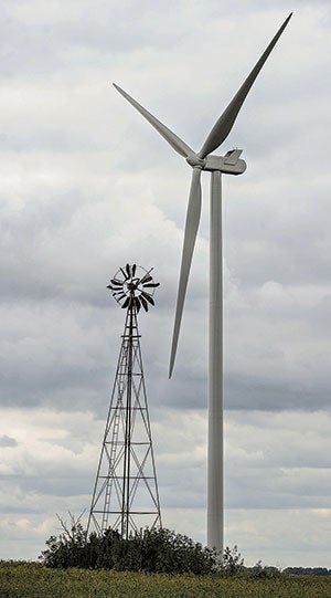A Turbine from the Pleasant Valley Wind Farm near Sargeant. Herald file photo