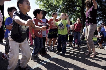 Woodson Kindergarten Center students dance about during filming for the annual video for “Critter Party.” Eric Johnson/photodesk@austindailyherald.com