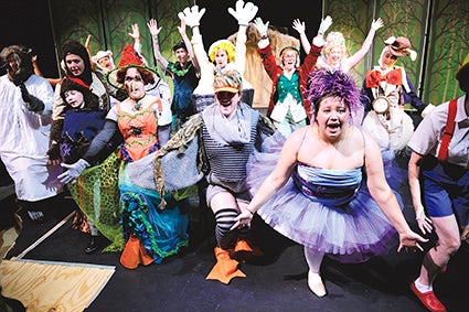 Summerset Theatre rehearses for “Shrek the Musical” at Frank W. Bridges Theatre. The summer theater company has partnered with REM Woodvale, which is sponsoring the annual musical for the next three years. -- Herald file photo
